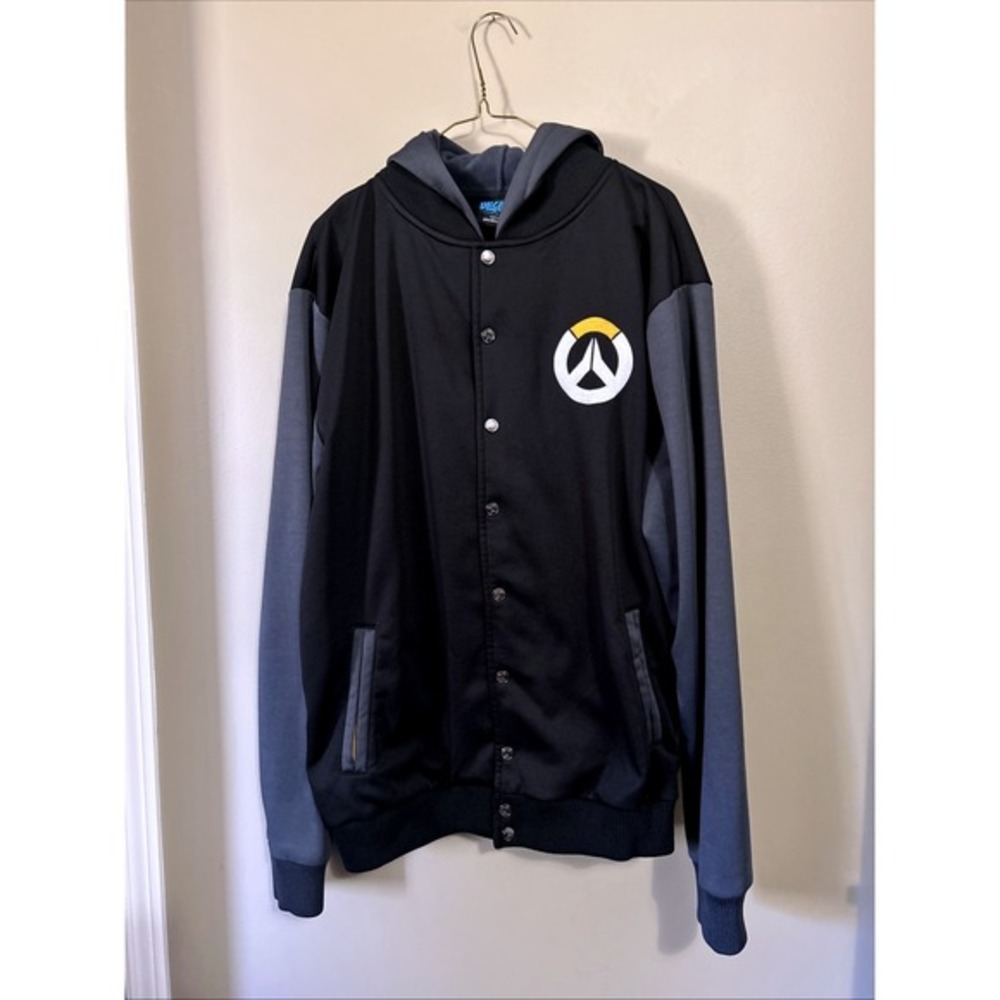 Overwatch Varsity Jacket XL Blizzard Entertainment Hoodie Sweater Snap Button Sz - Picture 5 of 11